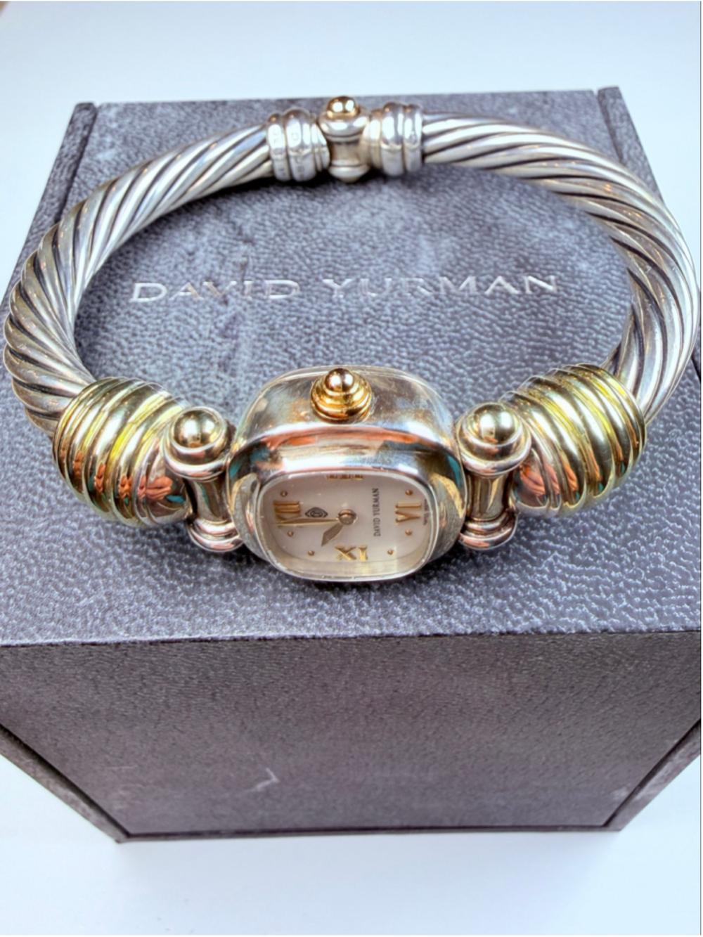 David Yurman 14K Gold Classic Cable 925 Sterling Silver Renaissance Watch